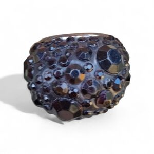 Vintage Black Crystal Dome Mourning? Ring